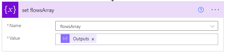 Setting the new array to the variable