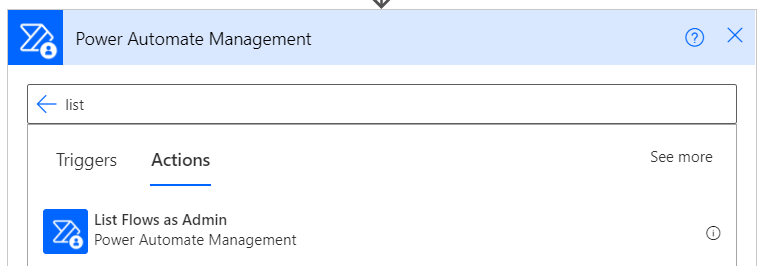 List Flows as Admin (Power Automate Management) connector